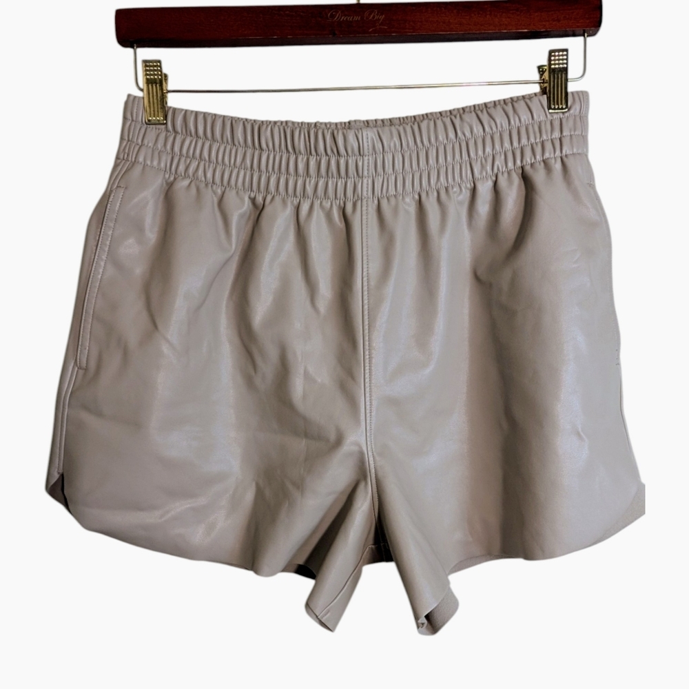 Abercrombie & Fitch Vegan Leather Tan Pull On Shorts